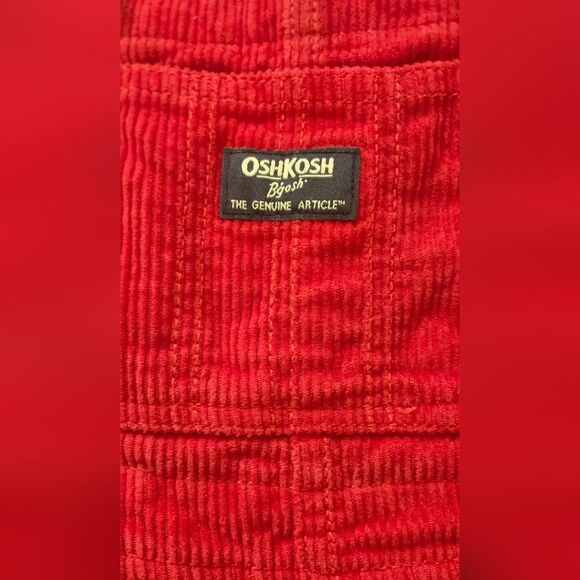 Vintage OshKosh B'gosh Red Corduroy Overalls for Kids - Picture 2 of 7